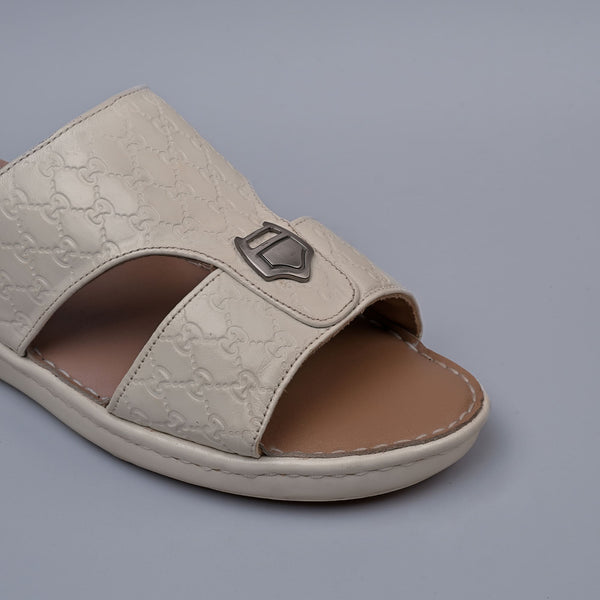 Genuine Leather Arabic Sandals White