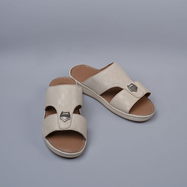 Genuine Leather Arabic Sandals White