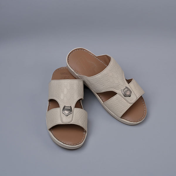 Genuine Leather Arabic Sandals White