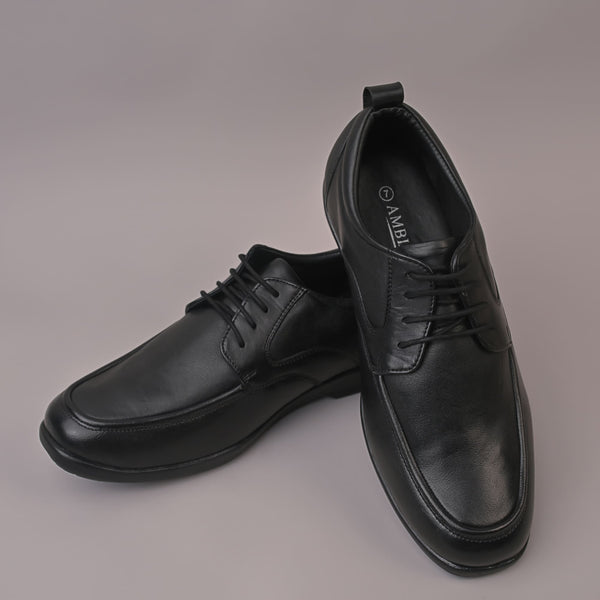 Dave Mens Derby Leather Black Laceup Shoe