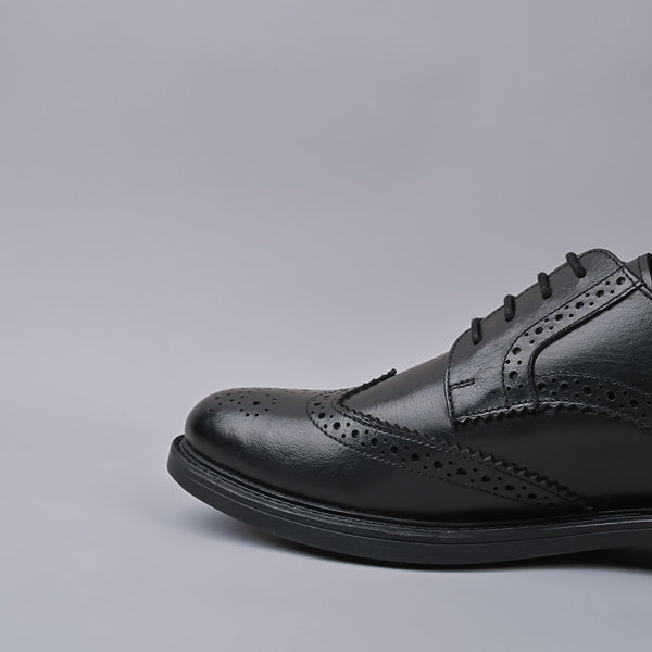 Liverpool Mens Oxford Leather Black Laceup Shoe