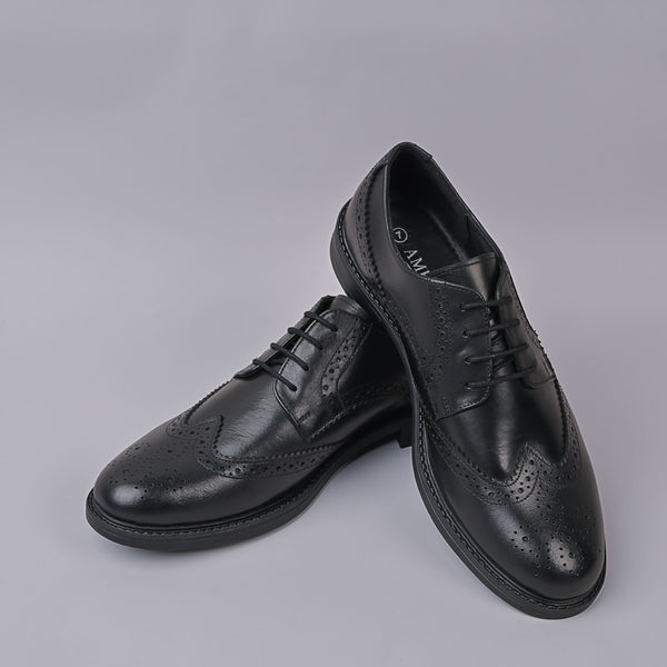 Liverpool Mens Oxford Leather Black Laceup Shoe