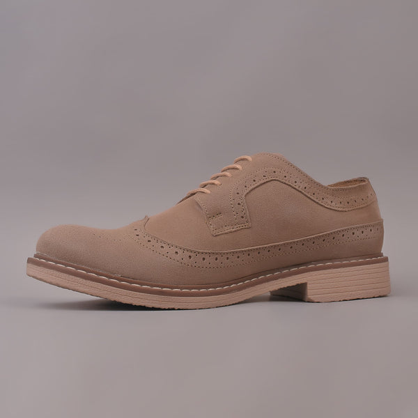 Beige Casual Suede Leather Shoes for Men