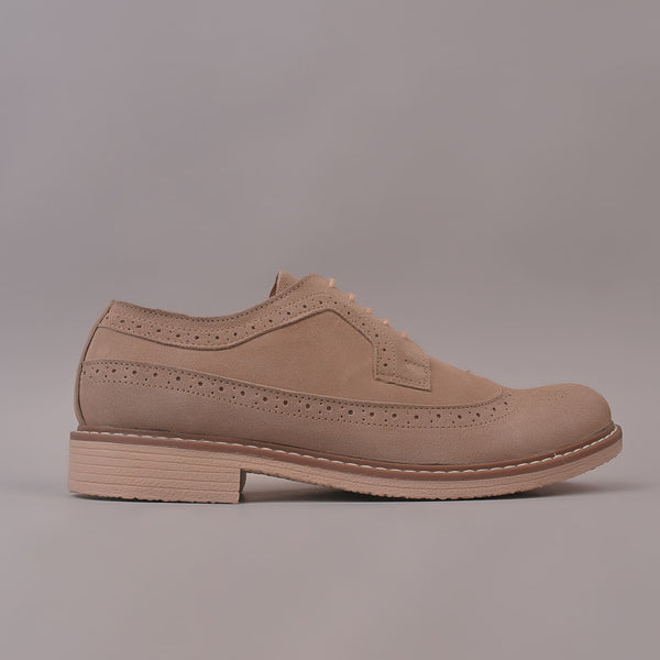 Beige Casual Suede Leather Shoes for Men