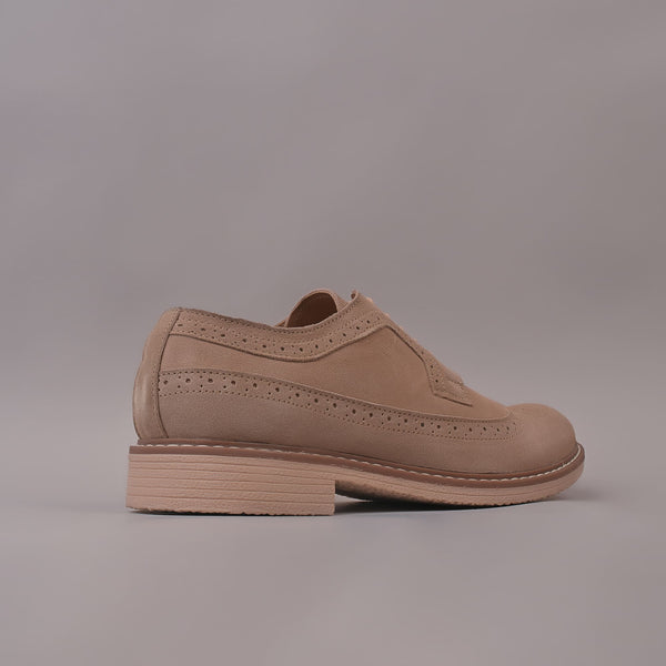 Beige Casual Suede Leather Shoes for Men