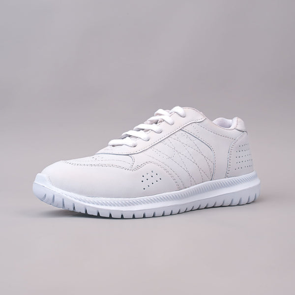 WHITE LACEUP SPORTS - UNISEX ,lace-up School shoes