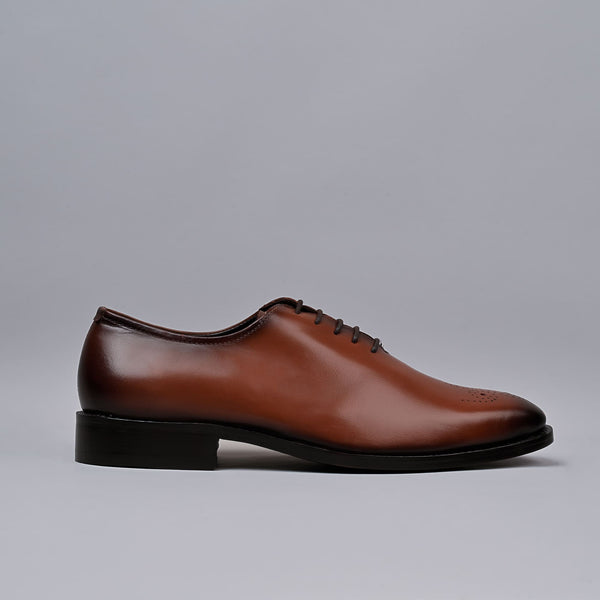 Tan Genuine Leather Whole-Cut Blake Brogues