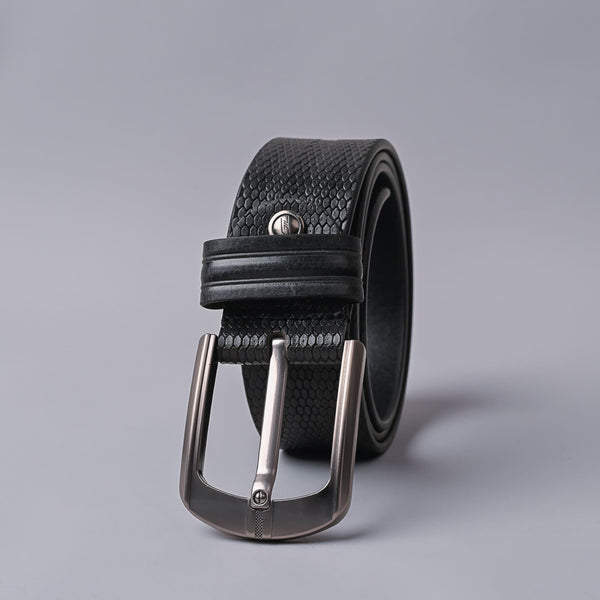 Men's Black Stylish Genuine Leather Belt - Nickel-Free Buckle