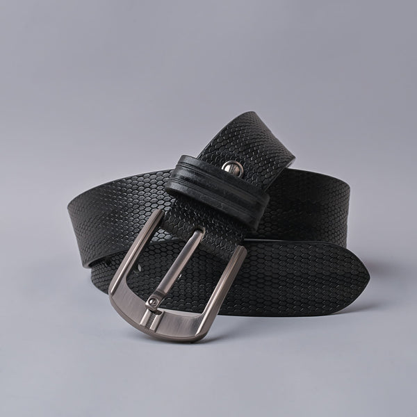 Men's Black Stylish Genuine Leather Belt - Nickel-Free Buckle