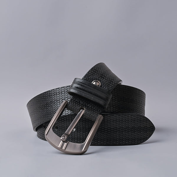 Men's Black Stylish Genuine Leather Belt - Nickel-Free Buckle