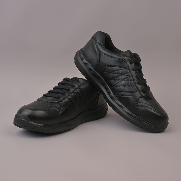 BLACK LACEUP SPORTS - UNISEX, lace-up School shoes