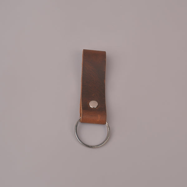 Unisex Brown Premium Leather Keychain