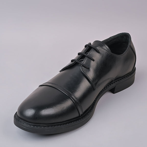 Bristol Mens Derby Leather Black Laceup Shoe