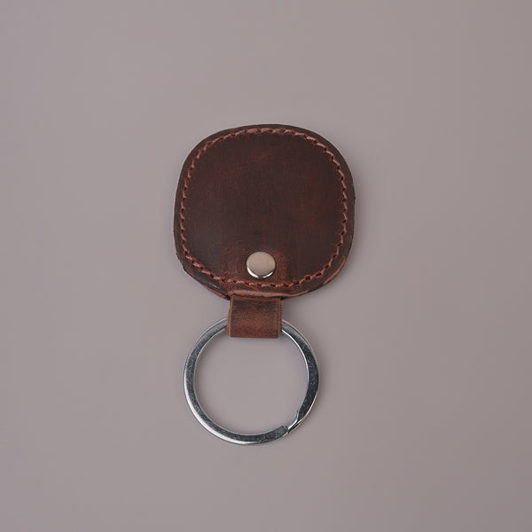 Unisex Brown Premium Leather Keychain