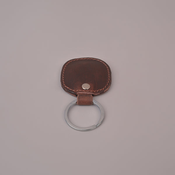 Unisex Brown Premium Leather Keychain