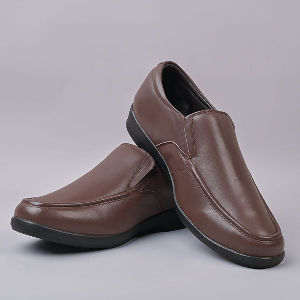 Alan Mens Leather Brown Slip on Shoe