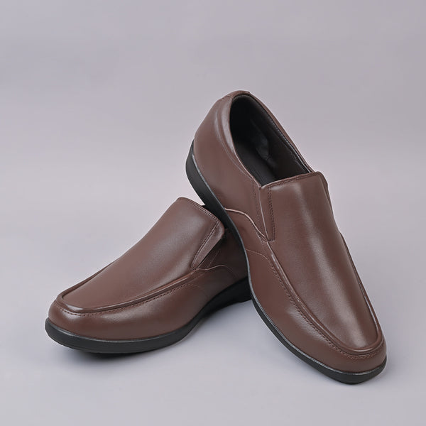 Alan Mens Leather Brown Slip on Shoe