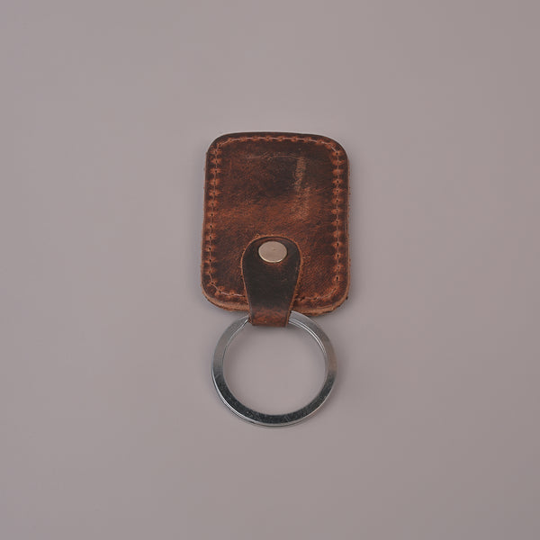 Unisex Brown Premium Leather Keychain