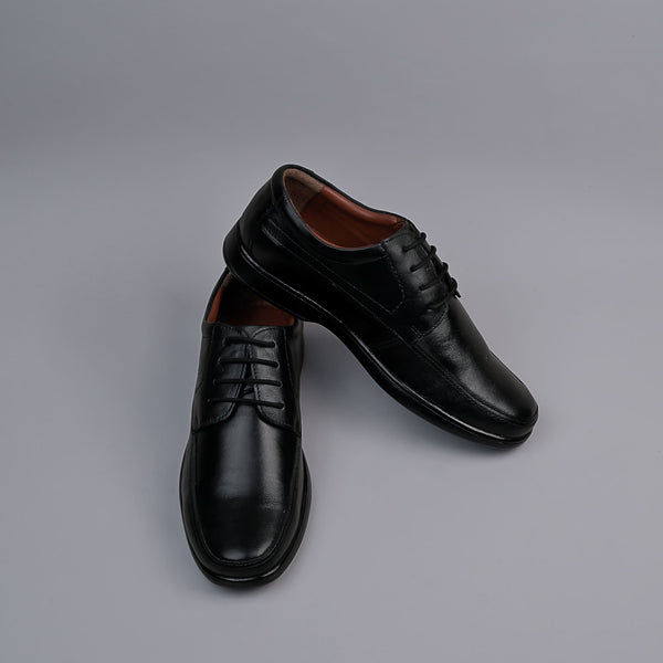 Black Genuine Leather Derby Shoes