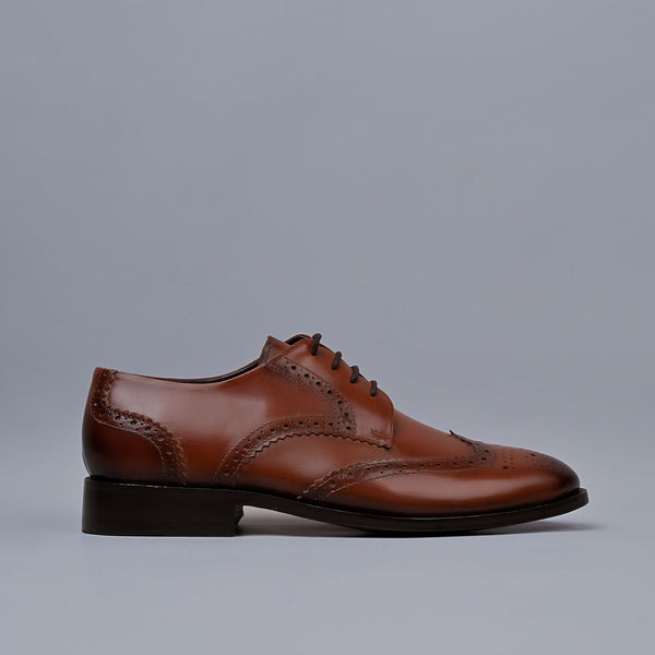 Tan Genuine Leather Derby Brogues