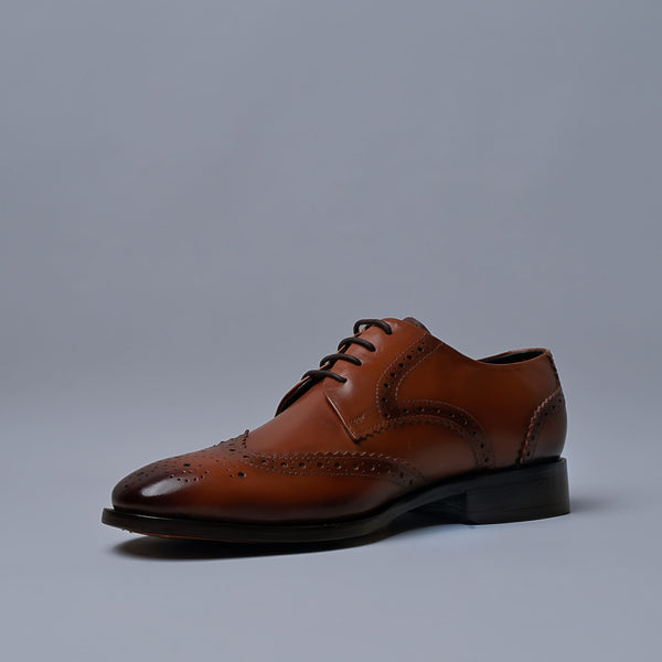 Tan Genuine Leather Derby Brogues