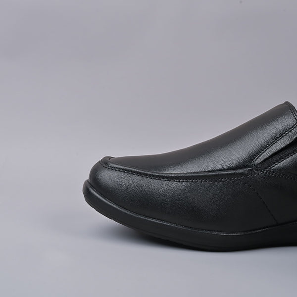 Alan Mens Leather Black Slip on Shoe