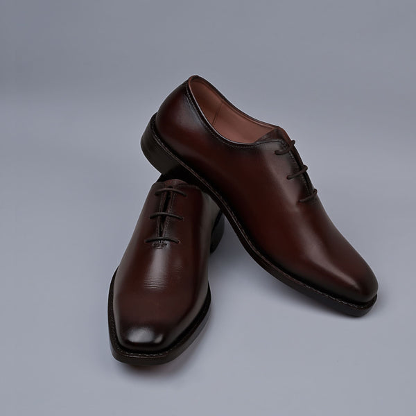 Dark Brown Crushed Genuine Leather Shoes