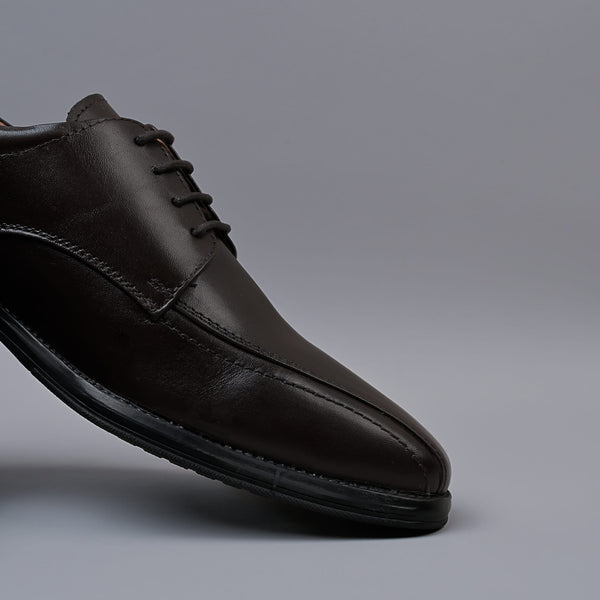 Dark Brown Genuine Leather Derby Shoes