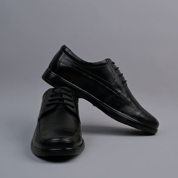 Black Genuine Leather Derby Shoes