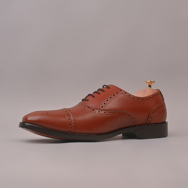 Tan Goodyear welted Genuine leather shoes for Men