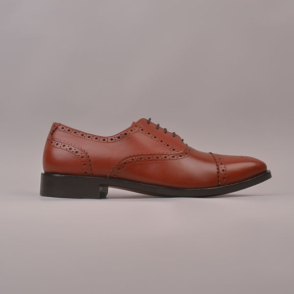 Tan Goodyear welted Genuine leather shoes for Men