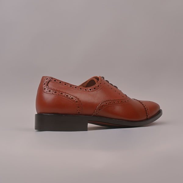 Tan Goodyear welted Genuine leather shoes for Men