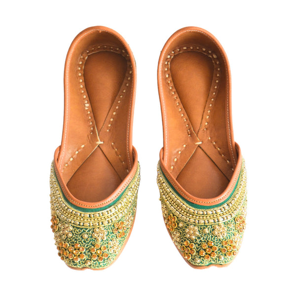 Green Color Punjabi Jutti