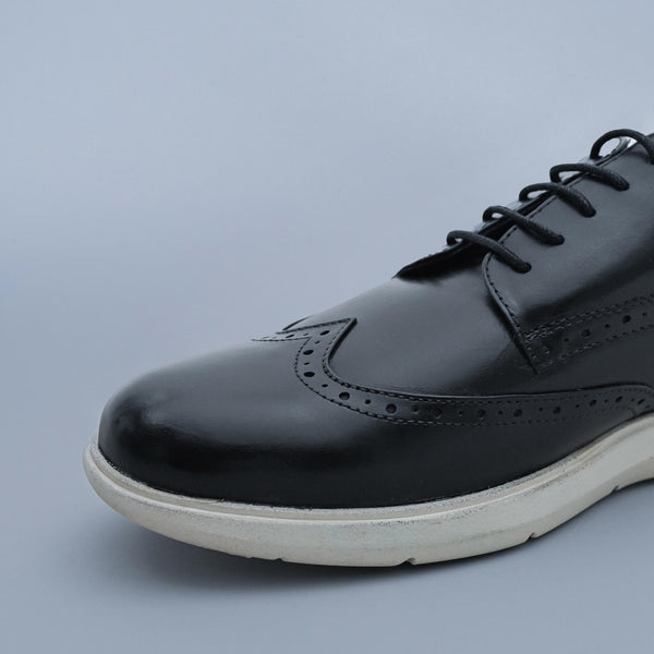 Black Designer Leather Comfort Shoes