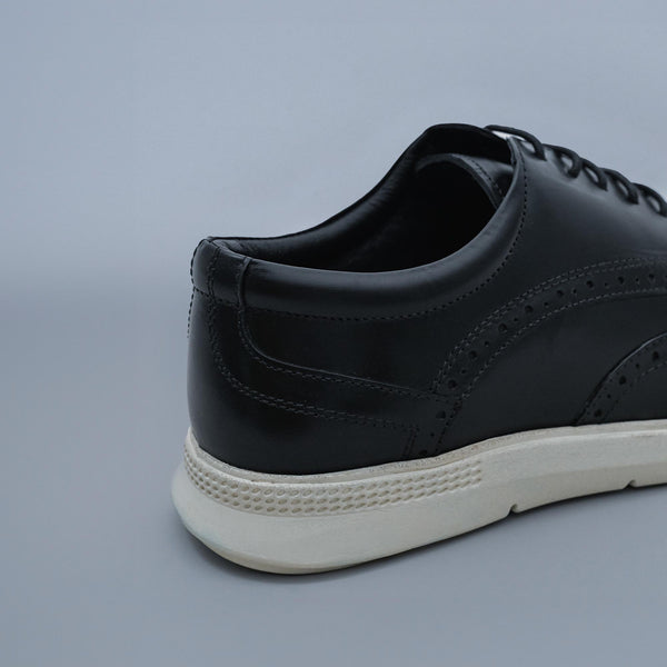 Black Designer Leather Comfort Shoes