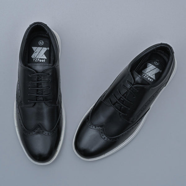 Black Designer Leather Comfort Shoes