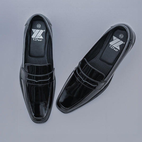 Black Patent Leather Designer Slip-on Shoes