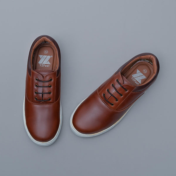 Brown Oxford Genuine Leather Sneakers