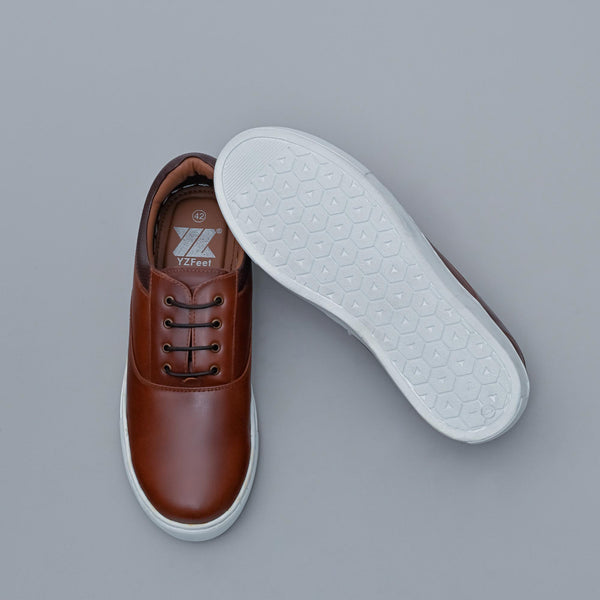 Brown Oxford Genuine Leather Sneakers