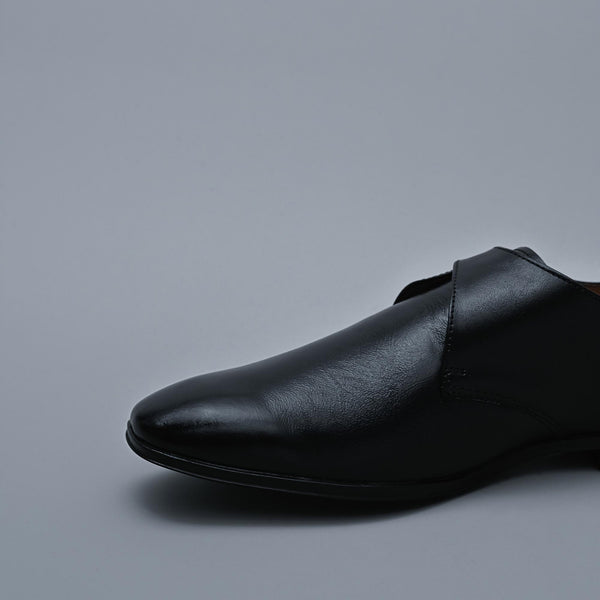 Black Genuine Leather Designer Monk Strap Shoes