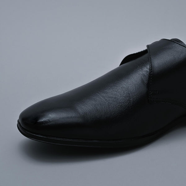 Black Genuine Leather Designer Monk Strap Shoes